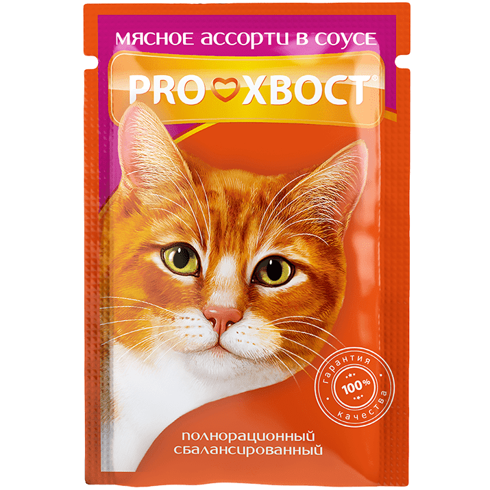 Консервированный корм для кошек Proхвост со вкусом мясного ассорти, 85г